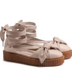 Puma x Fenty Pink leather bow creeper